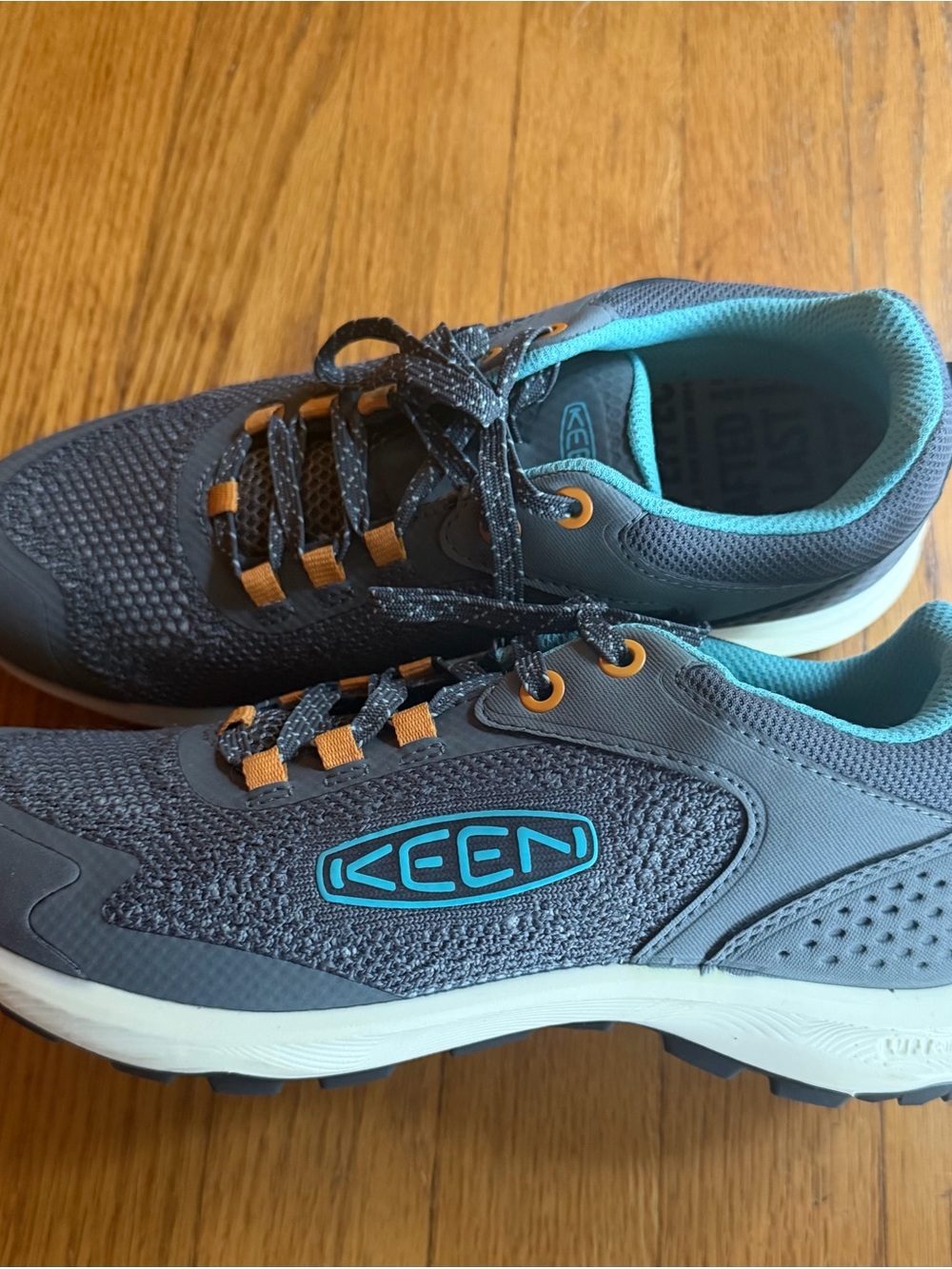 Keen Women's Steel Gray Terradora Speed Hike Shoes with Teal & Orange Accents